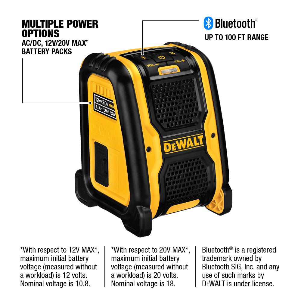 DEWALT Jobsite BlueTooth Speaker