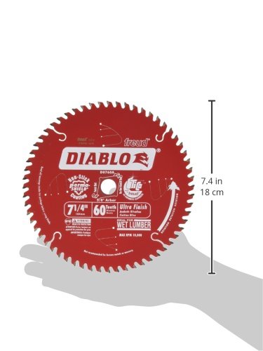 Freud D0760A Diablo 7-1/4" x 60-Tooth Ultra Fine Finishing Circular Saw Blade 